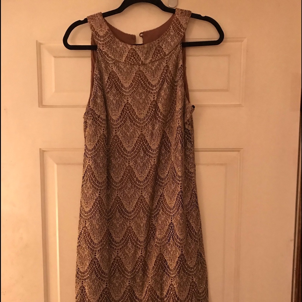 S. L. Fashions Gold Dress size 14